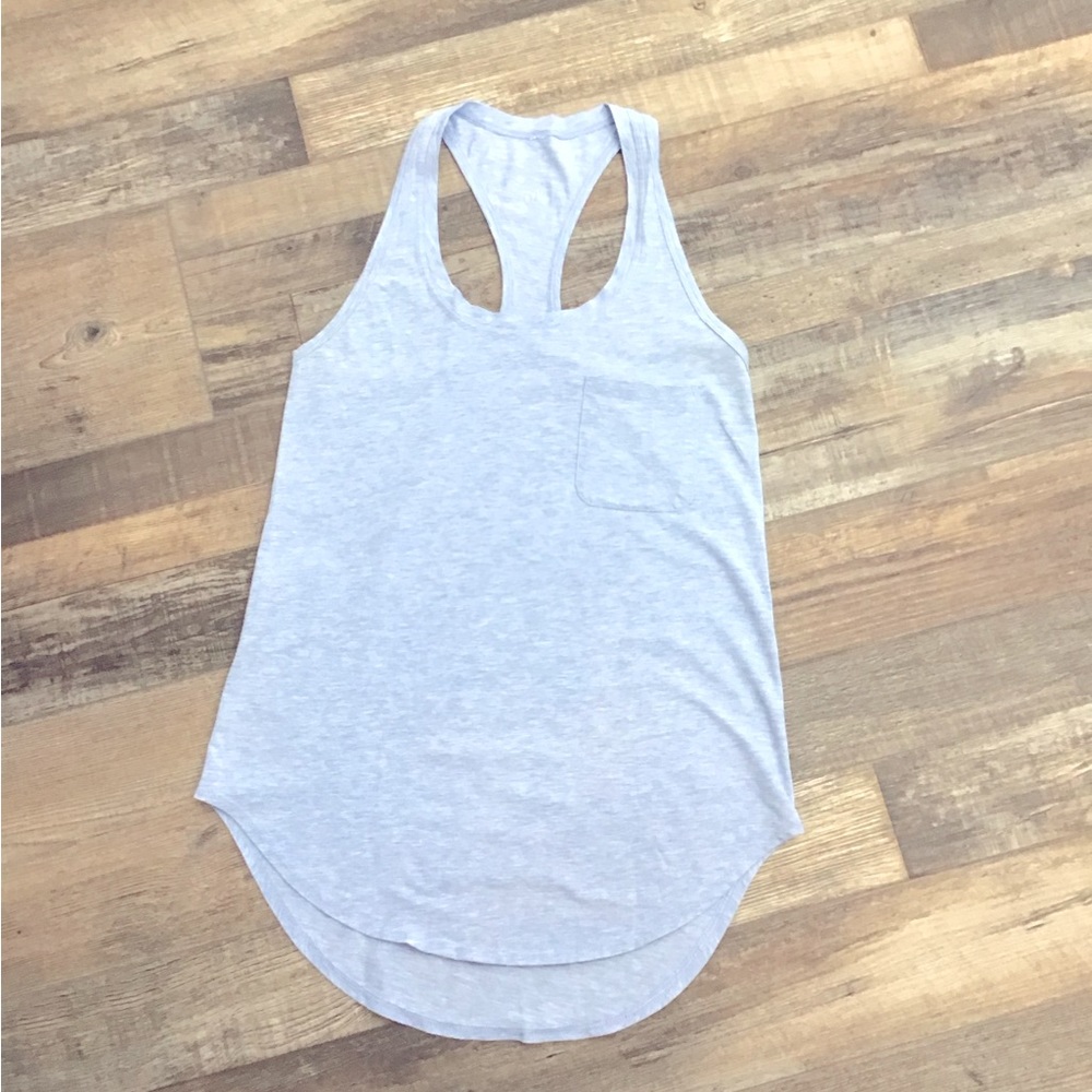 Lululemon Yogi Racerback Tank, Heather Brilliant Blue, size 4